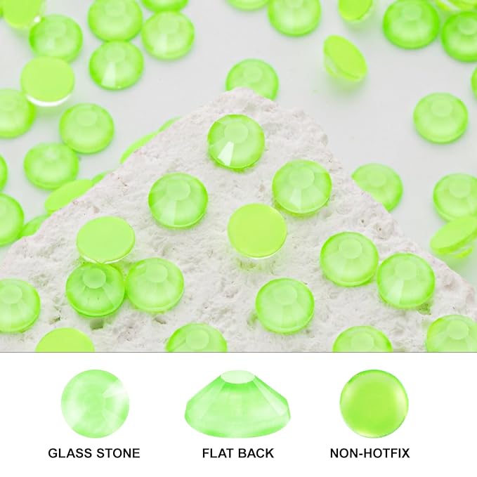 Novani 3000 Pieces Flatback Rhinestones Glass Round Gems Mocha Lt.Green Crystals for Nail Art DIY Crafts Clothes Shoes,SS16,3.8-4.0mm
