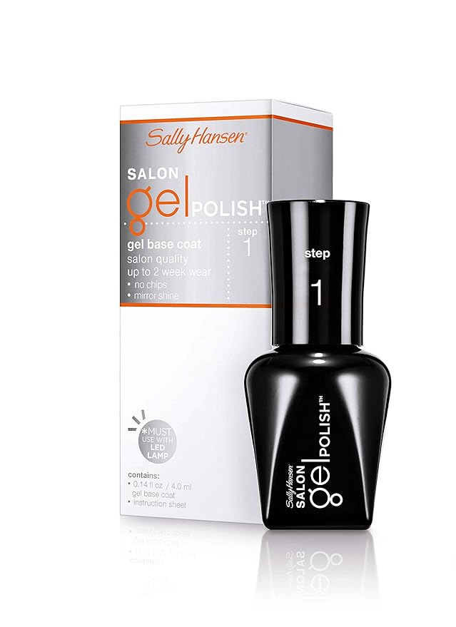 Sally Hansen Salon Gel Polish™, Gel Base Coat, Chip Resistant, Shiny Finish, LED Lamp Required