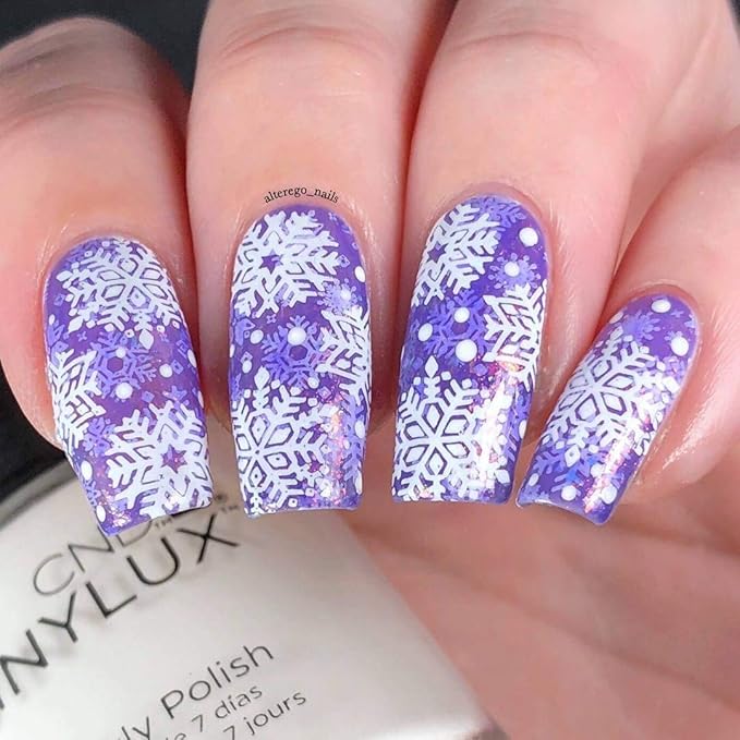 Whats Up Nails - Christmas New Year Winter Nail Stamping Plates (B034, B035) for Nail Art Design