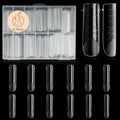 120 Pcs Dual Nail Forms,Matte Square & C-Curved Extension Poly Nail Gel Nail Molds 12 Sizes for Gel Glue, Full Cover Nail Art Design Salon & DIY