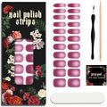 Nail Polish Strips (No UV Lamp Needed) - 22 Pcs Salon Quality Gel Nail Stickers - Long Lasting Wraps (Urban Pink Rose)