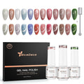 Nicedeco Cat Eye Gel Nail Polish, Hema Free, Cruelty Free, Vegan, High Gloss Long Lasting Soak Off LED U V Gel 12 Colors Kit 12
