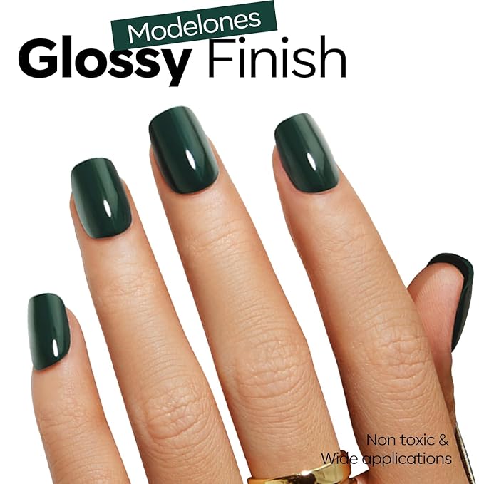 modelones Green Gel Nail Polish Deep Green Gel Polish Soak Off Foreset Nail Polish Manicure Gift 15 ML