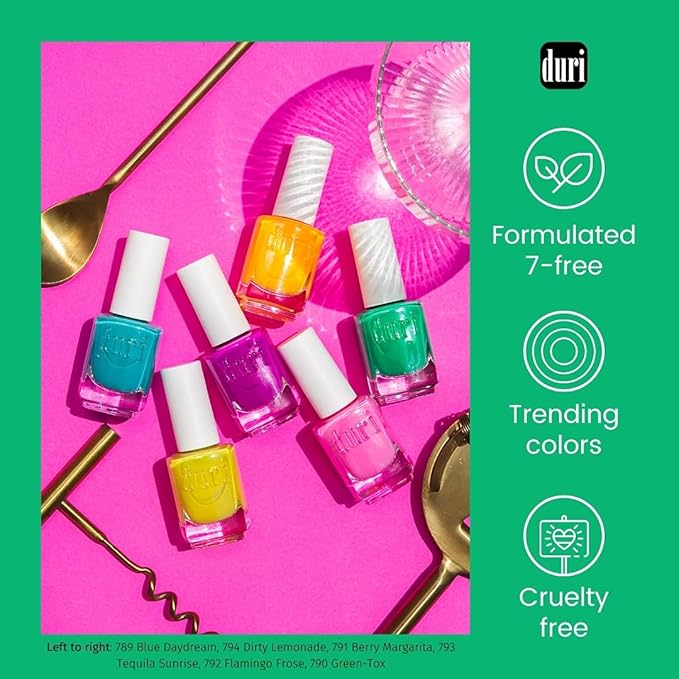 duri Nail Polish, 762 Spilling Tea, Hunter Green Metallic Shimmer, 0.45 Fl Oz