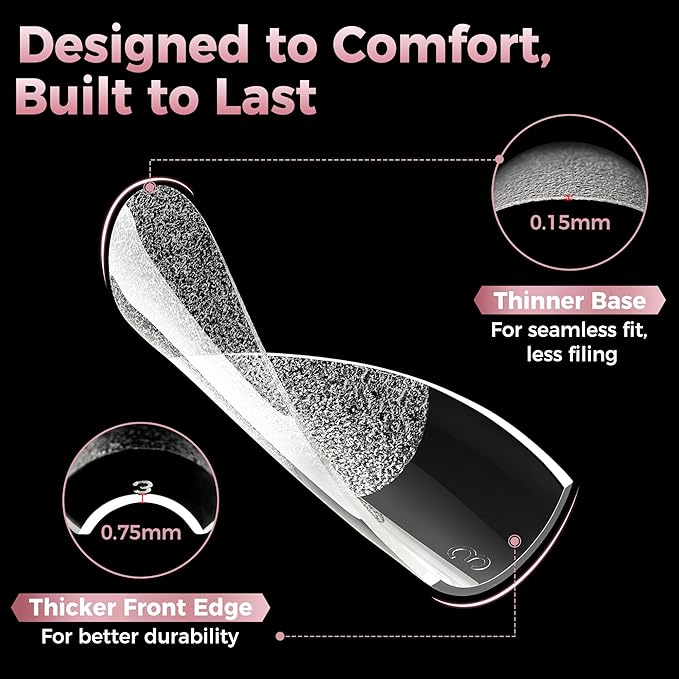 Short Coffin Fake Nails, 240pcs Soft Gel Pre-Filed Acrylic Short Ballerina Nail Tips, Half Matte Full Cover Clear Press on Flase Nail Tips for Nail Extension Home DIY 12 Sizes Gelly Tips