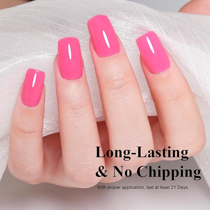 Imtiti 10ml Fuchsia Gel Nail Polish Long Lasting Soak Off UV Led Summer Gel Polish Salon DIY at Home Gift for Women 1Pcs