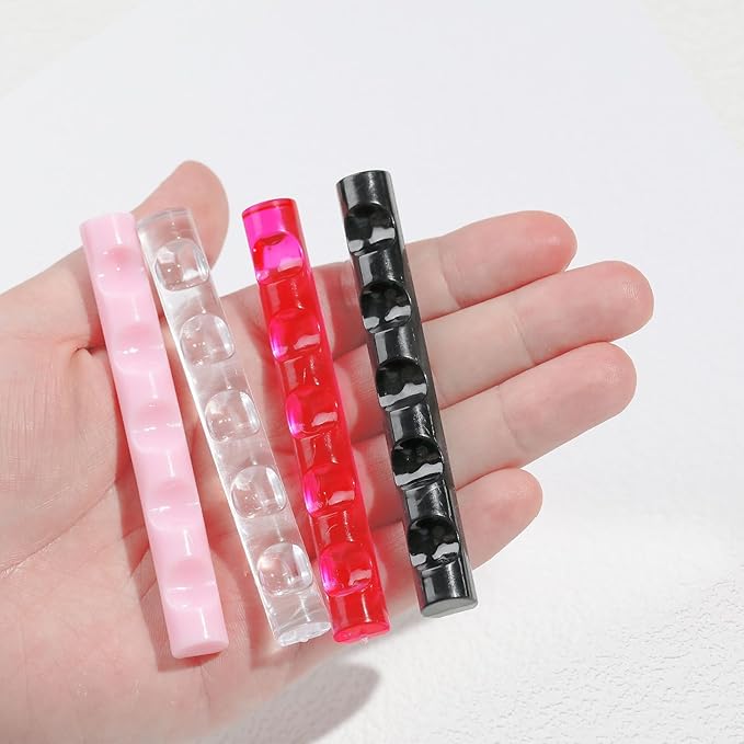 4-Color Acrylic Crystal Pen Holder Nail art painting pen holder Brush Organizer for Nail Art, Gel Polish & Desk Accessories 360° Rotating Display Stand (Pink/Red/black/Clear)