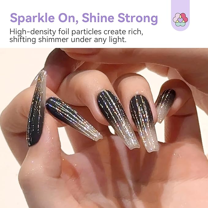 SAVILAND Gold & Silver Spider Gel for Nails: 2 PCS Glitter Spider Gels for Nail Art No-Wipe Unbreakable Gel Liner Nail Polish for Drawing Line Sparkling Effect Beginner Home DIY Salon Use
