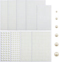 2912 pcs Self Adhesive Pearl Gems for Crafts Flat Back Pearl Stickers for Nails, Face, Body, Hair 6 Sizes (3-10mm) for DIY Art, Wedding Makeup, Scrapbooking