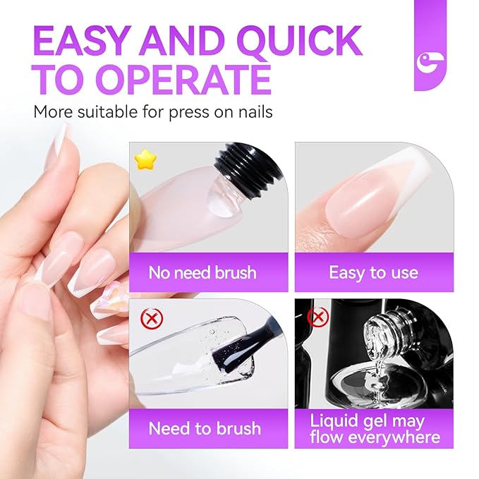 Gelike EC Solid Glue Gel for Nail - Adhesive for Press on Tips 30g