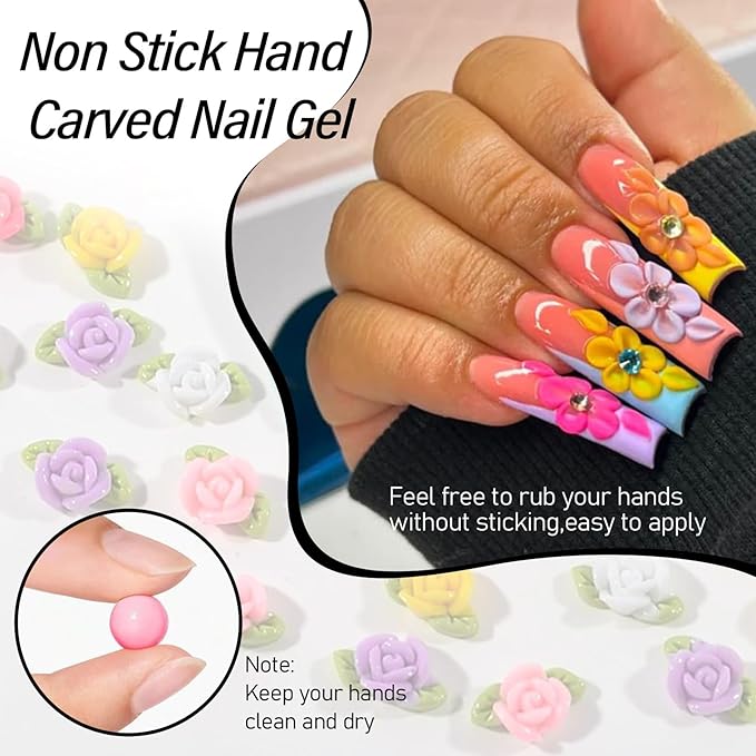 EBANKU 14 Colors Sculpture Painting Nail Gel Set, 3D Nail Carved Gel Sculpture Creative DIY Decoration Painting Glue with Silicone Mold, Silicone Pen, Cuticle Pusher and Carving Brush