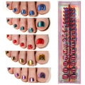 150Pcs Cat Eye Toe Nail Tips, Plauva Toe Press on Nails, 5 Colors Glossy Glitter Cat Eye Fake Nails, Soft Gel Stick On Nails for Women and Girls 15 Sizes