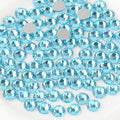 Beadsland Flat Back Crystal Rhinestones Round Gems for Nail Art and Craft Glue Fix, Aquamarine, 7.0-7.3mm, SS34/288pcs