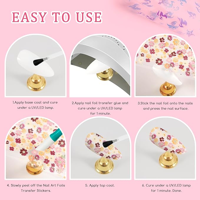 300 Sheets Nail Foils Transfer Nail Art Foil Stickers Holographic Solid Colors Aurora Gradients Nail Sheets Bright Color Transfer Sticker for Nails Decoration