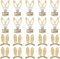 SUNNYCLUE 1 Box 60Pcs Bunny Nail Charms Bulk Mini Small Golden Rabbit Flatbacks Easter Nail Charms Pearl Beads Gems Nail Art Rhinestones Animal Nail Charms for Acrylic Nails Finger Nail Decoration