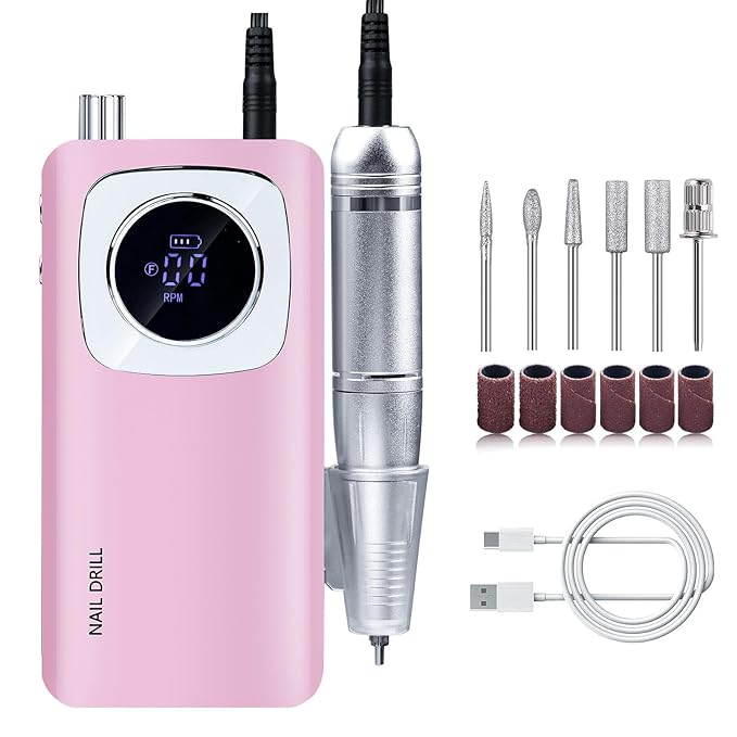 45000RPM Electric Machine Set With LCD Screen File Machine For Acrylic Gels Nails Manicures