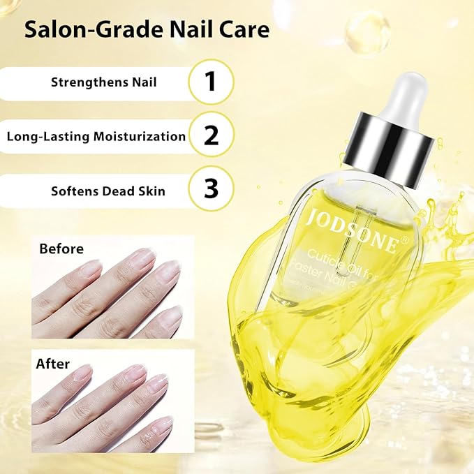JODSONE 16.5ml Nail Dehydrator and Nail Primer with Cuticle Oil Set Ideal for Salon or Home Use,Removes Moisture for Strong Nails Adhesion,Natural Cuticle Oil for Nourished