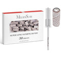 MelodySusie 50 Pcs Nail Drill Bits Super Long Sanding Bands with 6.65mm Crystal Mandrel Bit, 240 Extreme Fine Grit Nail File for Acrylic Nails Gel Manicures and Pedicure, Zebra