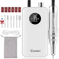 Nail Drill Professional 35000RPM, Cordless Electric Nail File Drills para Uñas, Portable Rechargeable E File 7 Bits Manicure Pedicure Kit for Acrylic Nails Gel Remover Salon Home Tools, White