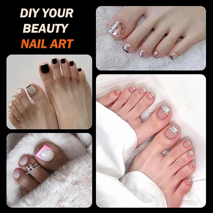 Toe Dual Forms for Poly Gel, 150PCS French Nail Forms for Toes, 15 Sizes Clear Poly Gel Toenails Molds for DIY Pedi Toenail Extension Kit for Salon-Quality Manicures at Home