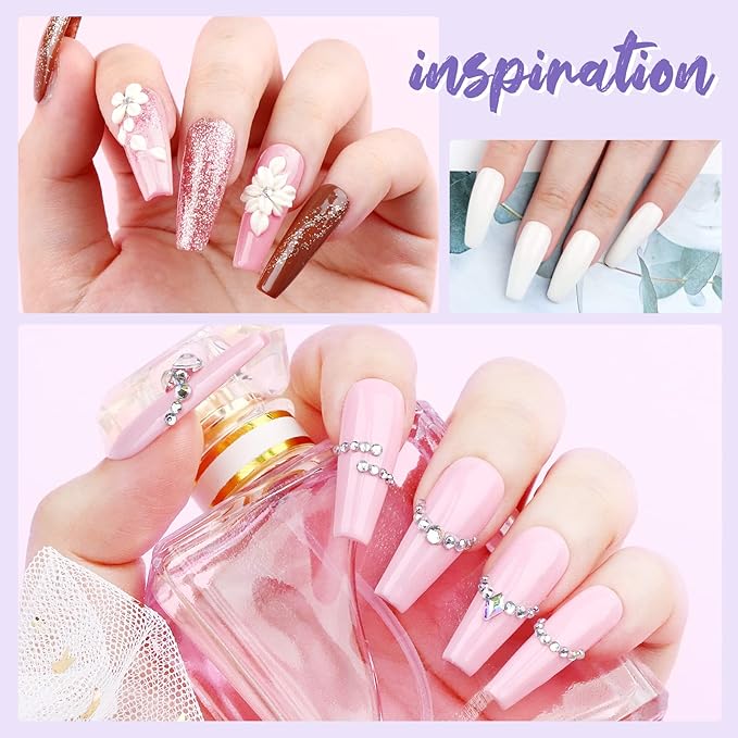 SAVILAND Acrylic Nail Kit with Drill for Beginners - 0.5oz Clear White Pink Acrylic Powder and Liquid Set Nail Brushes Professional Nails Kit Set Home DIY Extension Carving