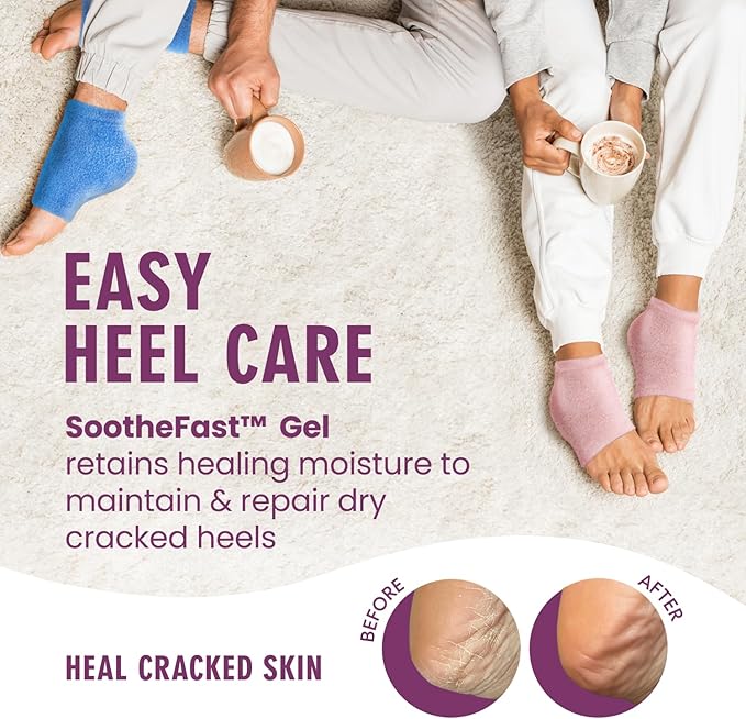 Dr. Frederick's Original Moisturizing Fuzzy Heel Socks for Dry Cracked Heels Treatment - Infused with Olive Oil, Jojoba Oil and Vitamin E - 2 Pairs - Stocking Stuffers for Adults - Relaxing Rose