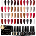 MEET ACROSS 30Pcs Nude Gel Polish 22 Colors Gel Nail Polish Set Black Red Skin Tones Series Neutral Brown Fall Winter Gel Nail Kit DIY Nail Art Salon Home Gift