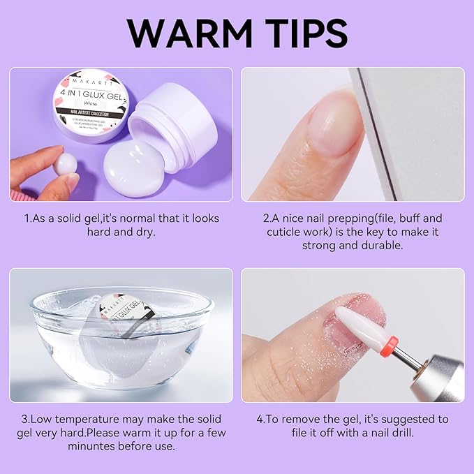 Makartt 3D Gel Nail Art for Nails Starter Kit: Clear and White 3D Sculpting Gel Non-Sticky Molding Carving Glue Extension Builder DIY Manicure Gold & Silver Chrome Powder Solid Soak Off Hard Gels