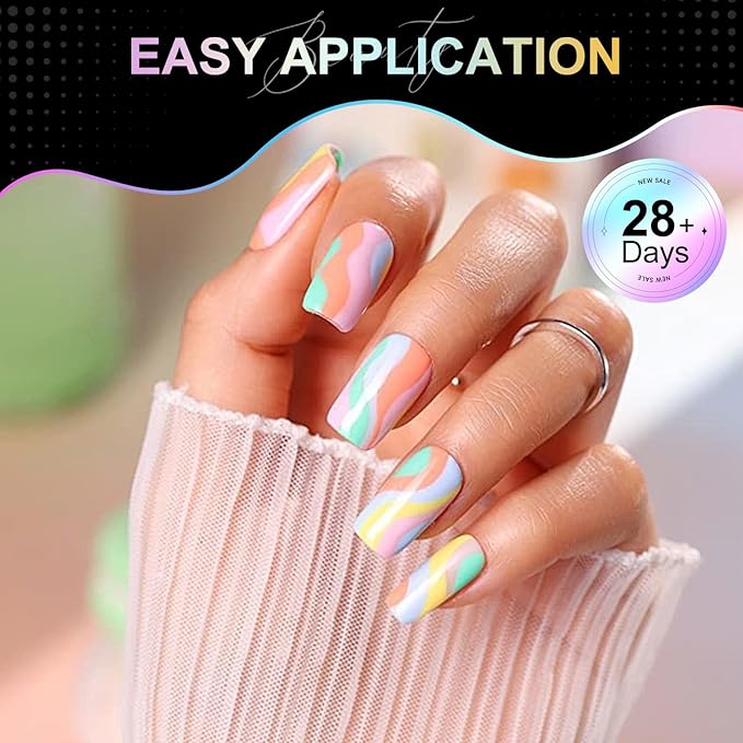 Medium Square Nail Tips - 12 Sizes 240 PCS Pre-Etched Half Matte Soft Acrylic False Nail Tips No C Curve for Full Cover Acrylic French False Nails For Nail Extension, Home DIY Nail Salon