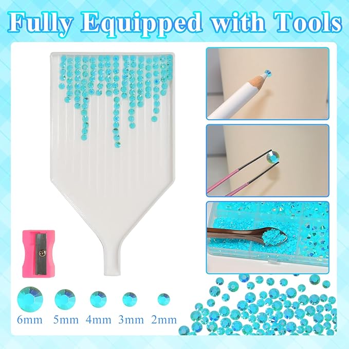 20000Pcs Blue AB Flatback Jelly Resin Rhinestones for Bedazzling, Mix Sizes Crystal Rhinestones Gems, Blue Gems Bedazzling for Crafting for DIY Face Makeup Crafts Tumblers