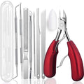 Pedicure Knife Set for Feet, 7pcs Ingrown Toenail File and Lifters, Safe Nail Cleaning Treatment Pedicure Tools Kit Under Sidewall Cleaner Pain Relief Accessories (red)