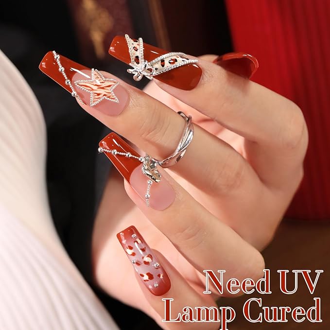 Double Rhythm 0.5 Oz Gel Nail Polish Neutral Natural Same Color Same Bottle Translucent Light Milky Pastel 15ML Manicure French Design Art DIY at Home (Red Brown-A1499)