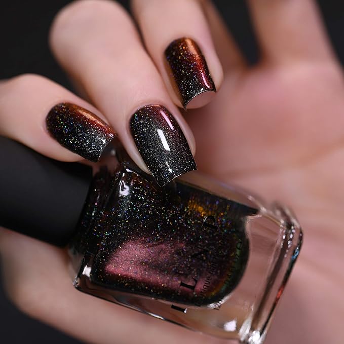 ILNP Eclipse (H) - Black to Red Holographic Ultra Chrome Nail Polish