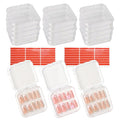 15PCS Press On Nail Storage Box Fake Nail Container Packing Box With Adhesive Double Sided Tape for Nail Art Storage (Not Include Press On Nail)
