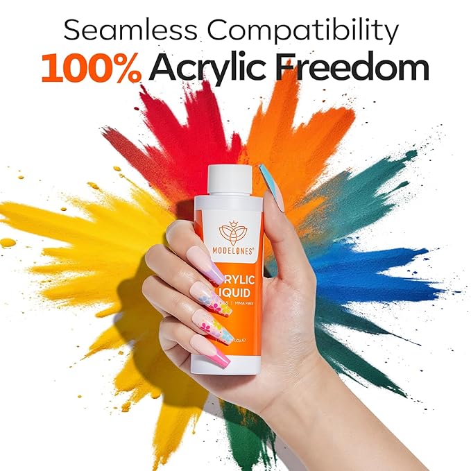 modelones Monomer 4 oz, Upgraded Monomer Acrylic Nail Liquid for Acrylic Powder Nail Extension 3D Carving, MMA-Free Non-Yellowing DIY Home Salon 120ml
