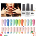 AIMEILI Soak Off Spring Summer Gel Polish Easter Pastel Pink Yellow Blue Purple Gel Nail Polish Easter Decorations Nail Art Color Set Of 12pcs X 8ml - Kit Set 9