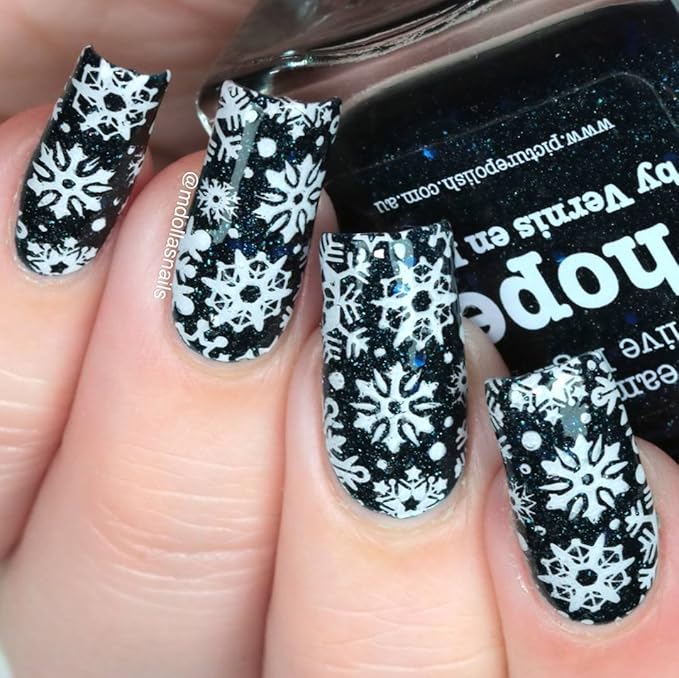Whats Up Nails - B003 Sweater Weather Stamping Plate for Christmas Winter Nail Art Design