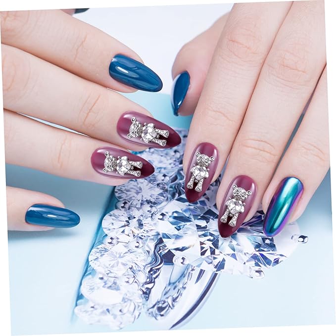 20pcs Bear Nail Charms Adorable Nail Art Decors for Diy Manicure for Home Salon Use Easy to Install Detach