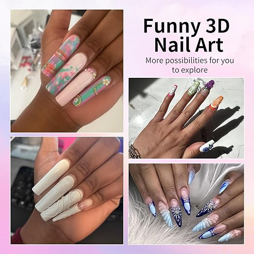 15g 3D Nail Gel Sculpting Gel Nail Art Glue for Nail Art Designs DIY Nail Craving Molding Gel for 3D Gel Nail Art Polish Painting Drawing Gel Sculpture Gel Nail Decoration Manicure Clear