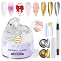 MIZHSE Hema-Free Solid Builder Gel for Nails, 60g Non-sticky 3D Sculpting Gel for Nail Art Clear Hard Molding Gel U V/LED Soak Off Extension Gel for Woman Girl Home DIY Manicure