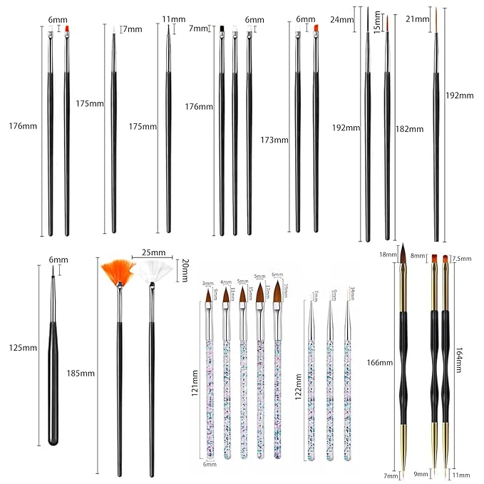 Professional Nail Art Brush Dotting Tools Kit (N31 Black)
