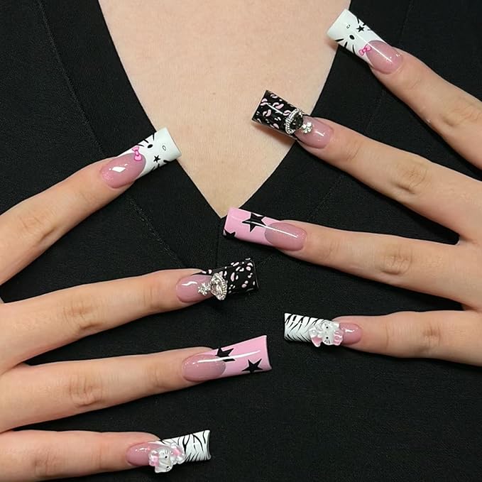Duck Nail Tips 220Pcs XXL Duck Feet Nail Tips Long Duck Nails Clear Y2K Press on Nails 11 Sizes Half Cover False Nails for Manicure Salon Home DIY
