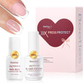 Beetles Fast Dry Nail Glue & Builder Top Coat Set, Strong Hold Nail Glue for Press-On Nails, High Shine Builder Top Coat for French Tips