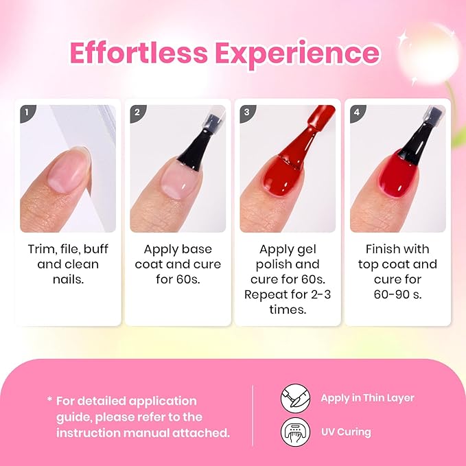 Beetles Spring Gel Nail Polish Set - 36 Colors Dewdrop Flora Gel Nail Kit Jelly Pink Milky White Yellow Purple Green Natural Classic Color Set Soak Off UV LED Home Salon Easter Gift for Women