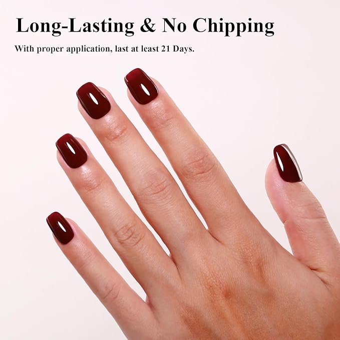 Imtiti 10ML Burgundy Red Nail Gel Polish Soak Off LED UV Nail Gel DIY at Home Salon Art Gift for Women Girls 1PCS
