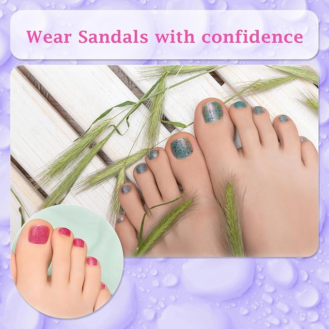 outopen 300pcs Wide Square Toe Nail Tips Full Matte Toenail Extension Tips for Wide Nail Beds Full Cover Nail Art Tips for Toes Acrylic Extension Gel Tips for Beginners DIY Manicure, 15 Sizes