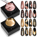 SAVILAND Metallic Gel Nail Polish Set: 2PCS Chrome Gel Polish Antique Rose Gold & Gold Golden 3D Metal Painting Gel for Glossy Mirror Effect Soak Off UV LED Chrome Nail Art Home Salon DIY