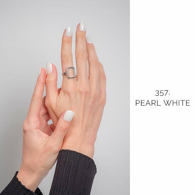 NAILOG Semi Cured Gel Nail Strips (20 Extra Long Stickers/Wraps) | Buy 2 Get 1 UV Lamp| Glossy & Long Lasting Soft Gel Finishing | Pearl White