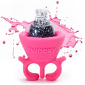 Tweexy Wearable Nail Polish Holder Ring - Hands-Free, Portable Manicure Accessory, Secure Grip for All Bottle Sizes, Convenient Nail Polish Organizer Stand (Bonbon pink)