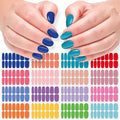 DANNEASY 16 Sheets Polish Stickers Full Wraps for Women Self Adhesive Strips Gel Sticker Solid Color Fingernail Manicure Kit With 1pc File, Cuticle Stick